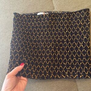 NWOT Better Be Black and Gold Patterned Tube Top